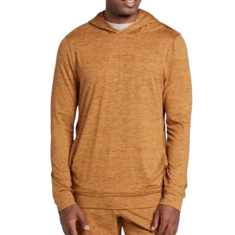 VRST Mens R&R Jersey Hoodie Tobacco Brown Heather MAX200307 Small NWT
